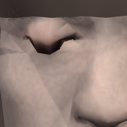 Native right eye crop at closed lid, not upscaled: no blue iris sliver, socket reads hollow and dark.