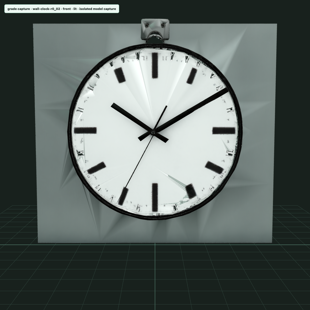 Wall clock generated by TRELLIS, lit render